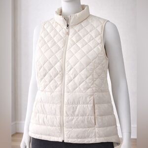 ZeroXposur White Quilted Puffer Vest Zip Front Front Pockets 100% Nylon  Size 3X